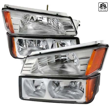Spec-D Tuning 02-06 Chevrolet Avalanche 1500 Headlight And Bumper Light - Chrome 2LBLH-AVA02-RS